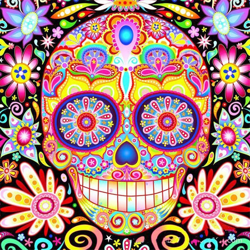 

DIY 5D Round Diamond Painting Cross Stitch Skull candy Paintings Rhinestones Mosaic Full Kits Diamond Embroidery Skull Heads