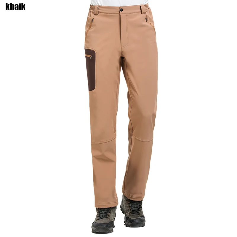 Дропшиппинг уличные флисовые брюки мужские ветрозащитные теплые Утепленные зимние походные флисовые брюки для кемпинга рыбалки для мужчин - Цвет: men khaik