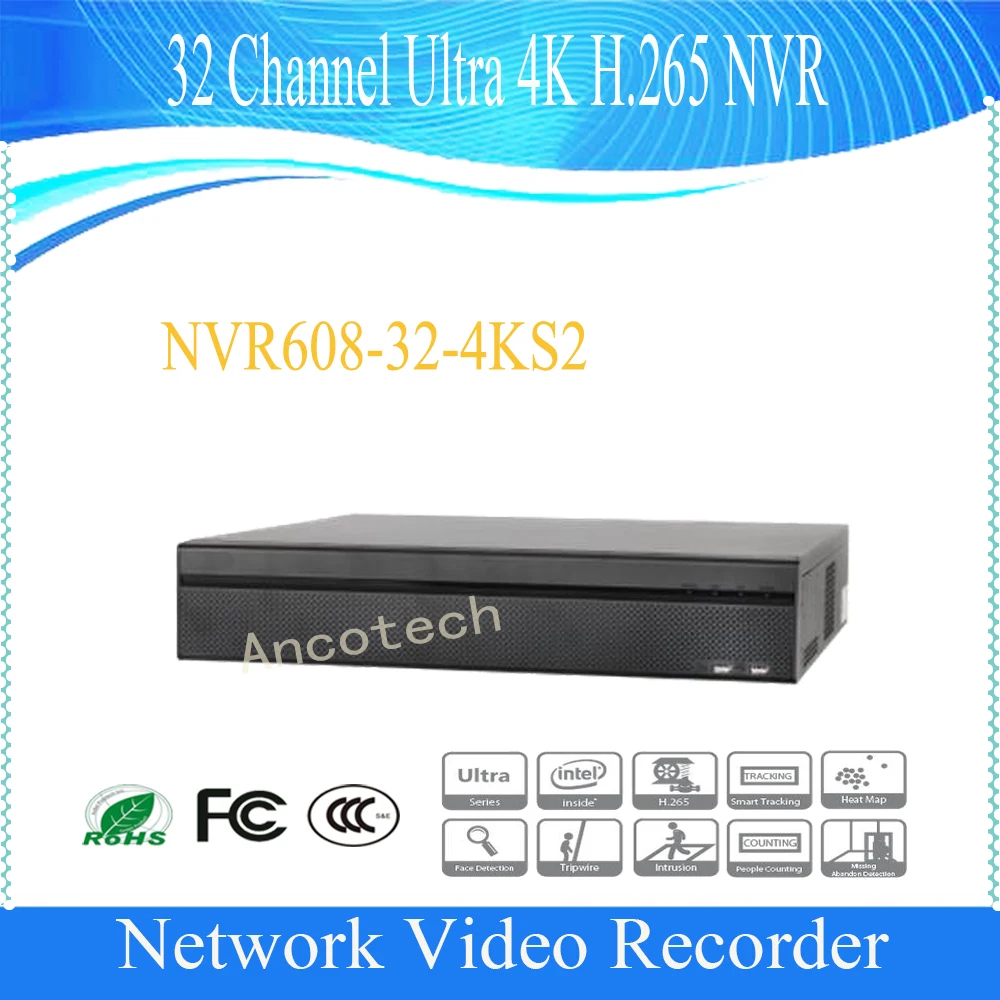 

DAHUA 2016 NEW Product 32 Channel Ultra 4K H.265 Network Video Recorder Support 8 SATA HDD without Logo NVR608-32-4KS2