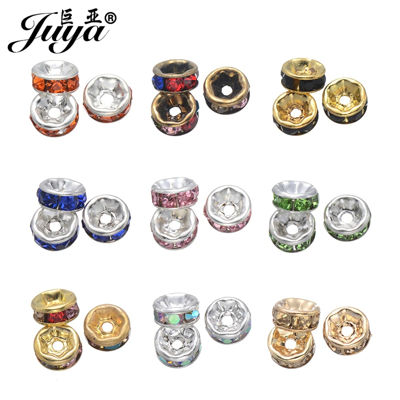 Бусины из горного хрусталя JUYA 50 шт./лот 6 мм свободные бусины-разделители для