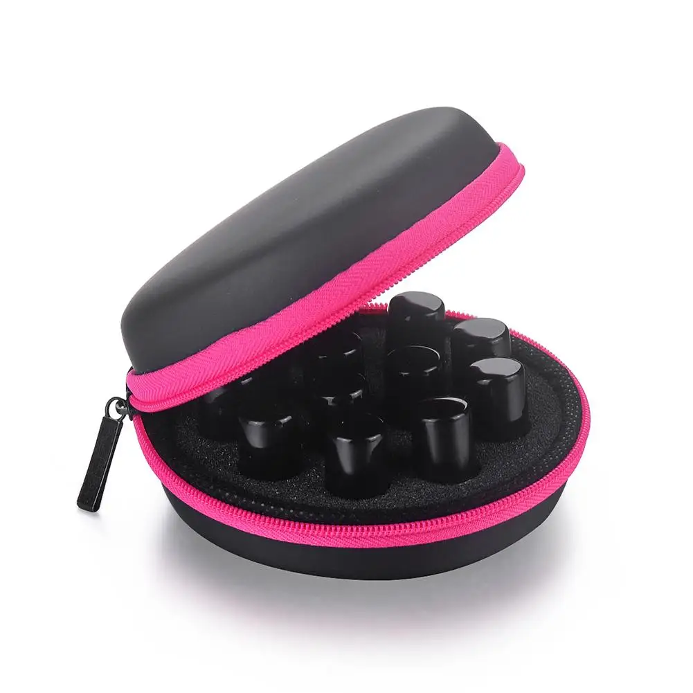 

12 Compartments Round Burger Essential Oil Storage Bag Organizer 1ml 2ml Rolling Ball Bottle Essential Oil Portable Container