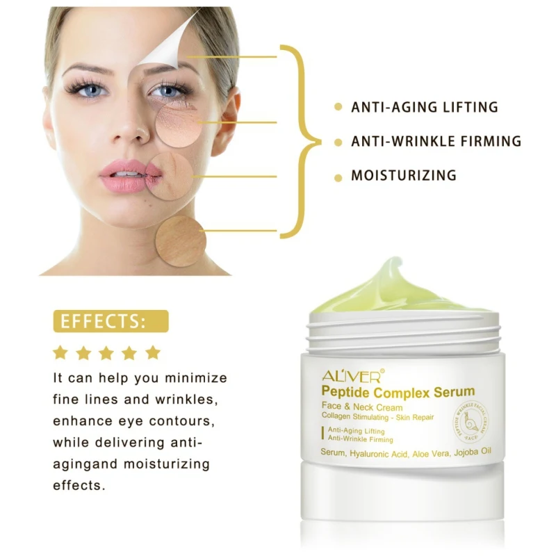 Polypeptide Essence Cream Moisturizing Firming Skin Lighten Fine Lines Anti-Wrinkle Anti-Aging Face Serum Long Lasting