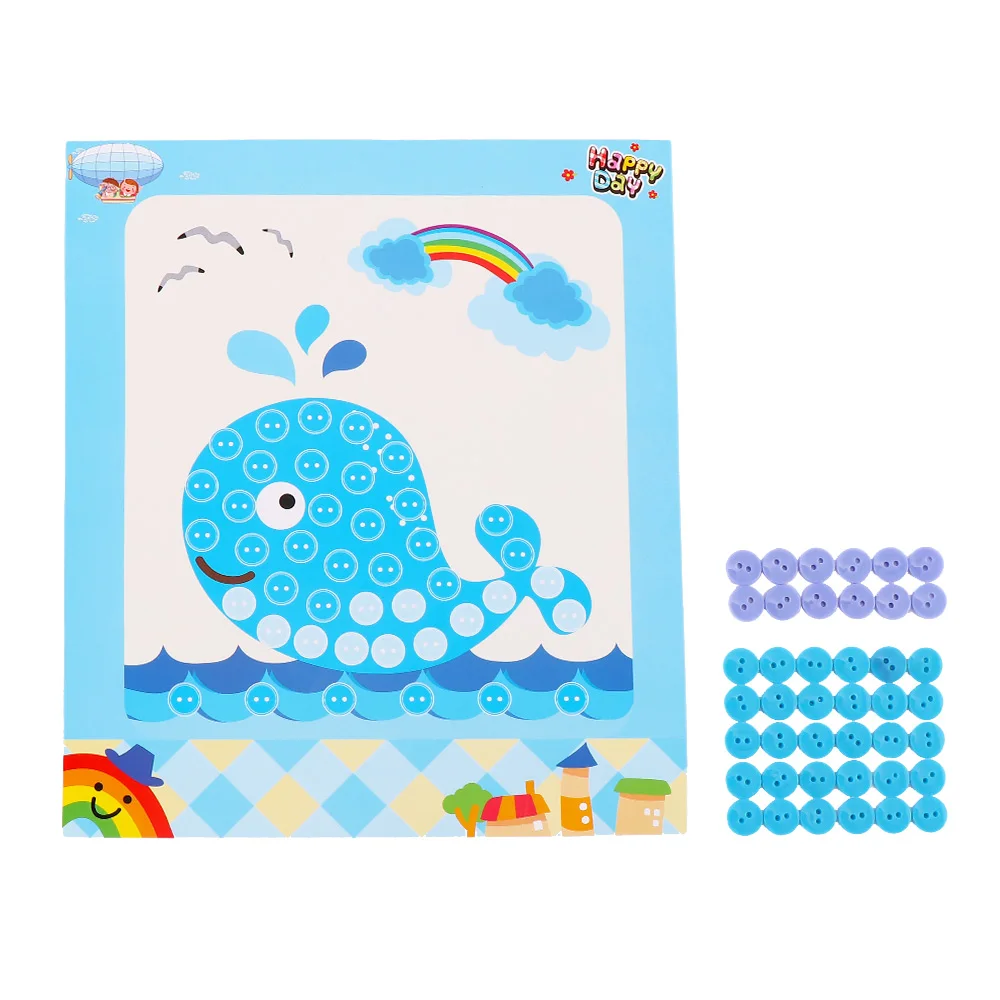 

Creative Kids Children Drawing Educational Toys DIY Picture Handmade Buttons Paste Painting Material Bag for Home Kindergarten