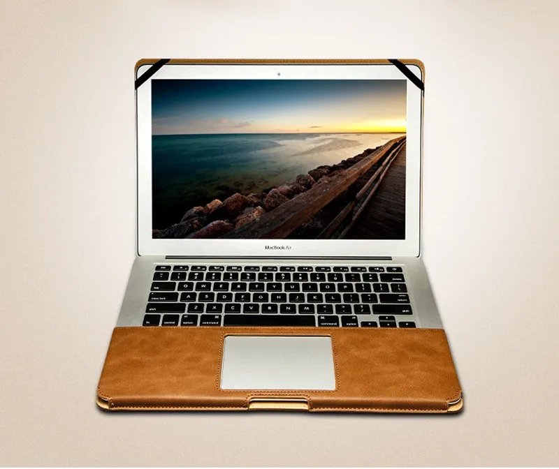 Jisoncase кожаный чехол-подставка для MacBook Air Pro retina 11 12 13 15 дюймов Чехол-книжка Роскошный чехол для ноутбука чехол s PU