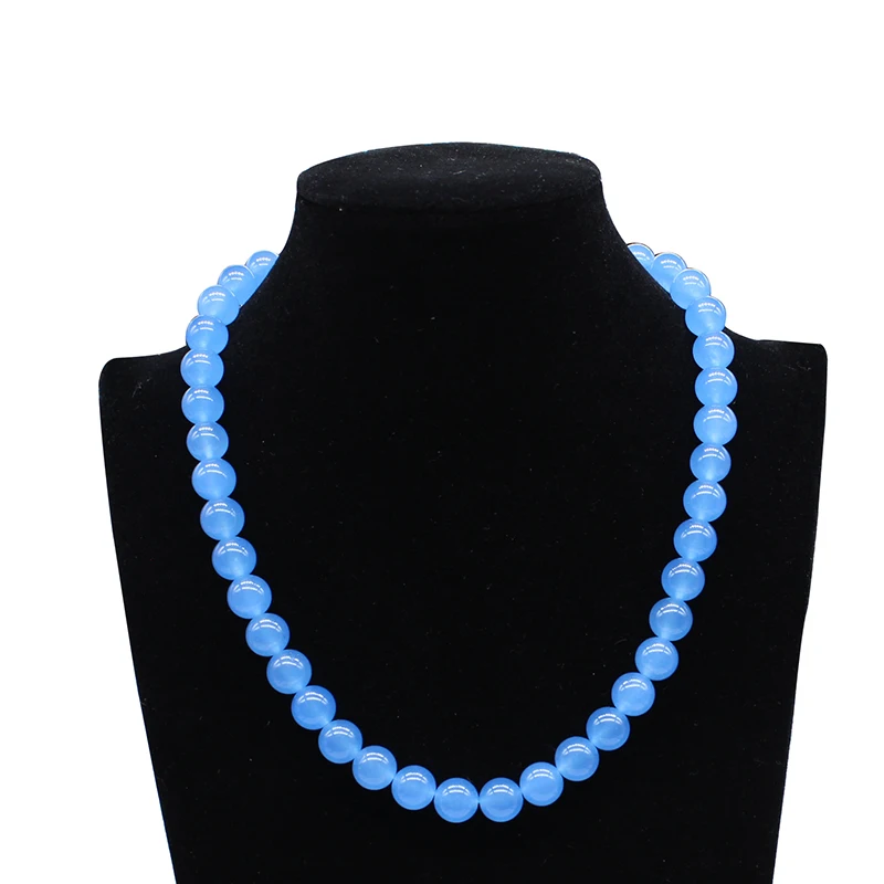 

Natural Stone Sky blue Wathet Round Beads8 10MM Pick Size For Jewelry Making necklace elegant gift Female jewelry 18inch