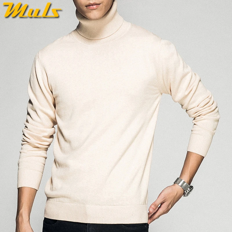 off white men's turtleneck sweater