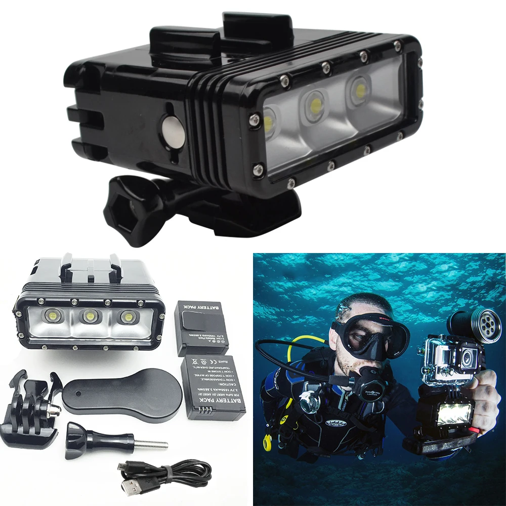 

LED Diving Flash Light Spot lamp Underwater Waterproof LED Flash Video Light For GoPro Hero 6 5/4 Session SJCAM Xiaomi Yi 2 4K+