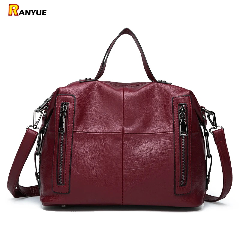 Zipper Women Casual Tote Bag Patchwork Bolso Mujer Soft Pu Leather Handbag Women Shoulder Bags ...