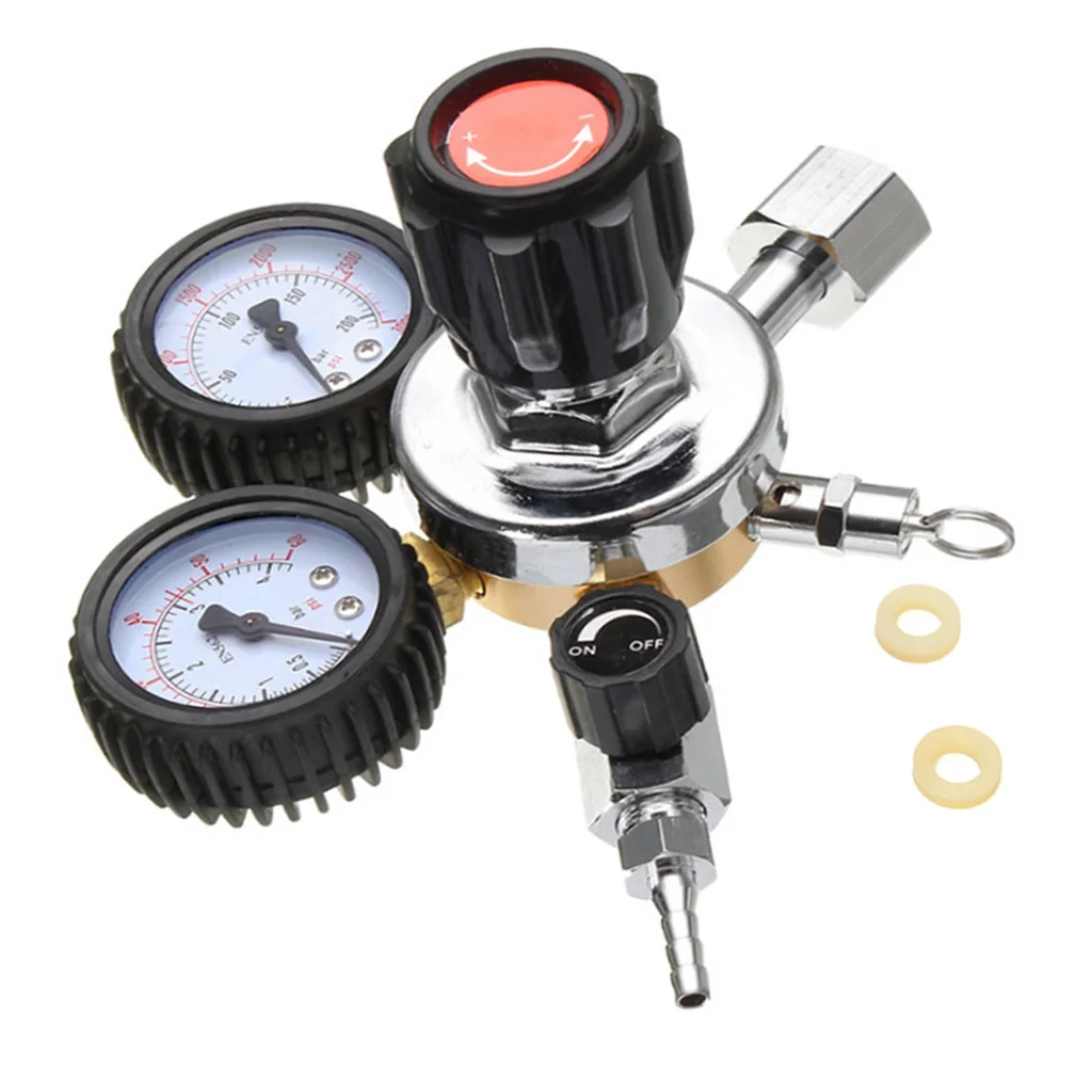

Dual Gauge CO2 Beer Regulator-Brew Kegerator Draft Beer Dispensing CO2 Regulator-Unit with Safety Pressure Relief Valve