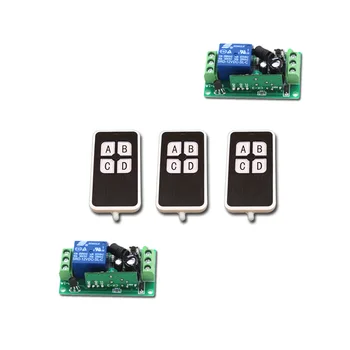 

Household Quality DC9/12/24V 1CH RF Wireless Remote Control Switch System 3Transmitter & 2Receiver Relay Receiver Smart Home