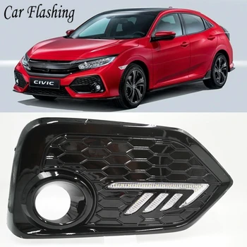

1Set For Honda CIVIC hatchback 2016 2017 2018 2019 Daytime Running Light LED DRL fog lamp Driving lights Yellow Turn Signal Lamp