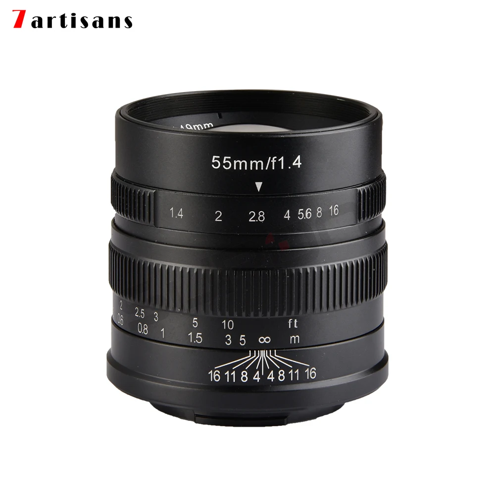 

7artisans 55mm/f1.4 Manual Fixed camcorders professional Lens Large Aperture Portrait Black for Fujifilm FX mount X-Pro2 T10 T2