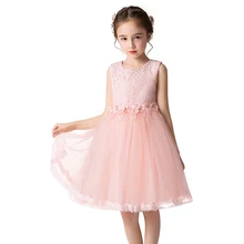 Аппликация Девушка Вечерние Платье Дети Платья для девочек, одежда детей Шнуровка с бантиком платье принцессы элегантное свадебное платье От 10 до 12 лет