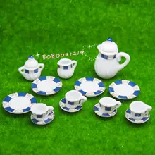 Кукольный домик Миниатюрный 1:12 игрушка кухня столовая 17 шт. Porcelaine Чайный сервиз DBA16