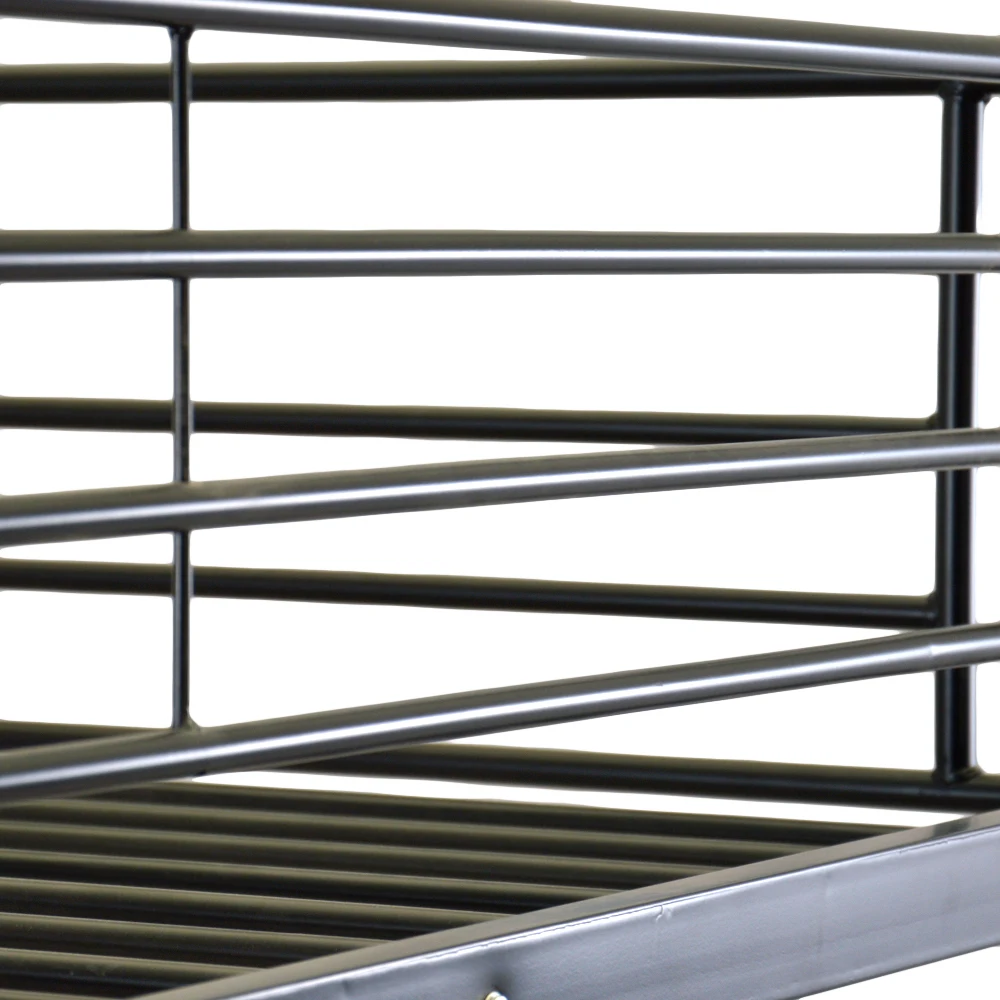 Iron Bed Bunk Bed with Ladder for Kids Twin Size Black Iron Bed Bunk Bed with Ladder for Kids Twin Size Black