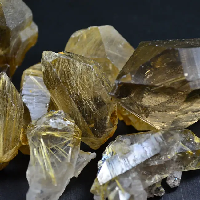 Натуральные золотые волосы кристалл титана Кристалл руды сырье образцы камней