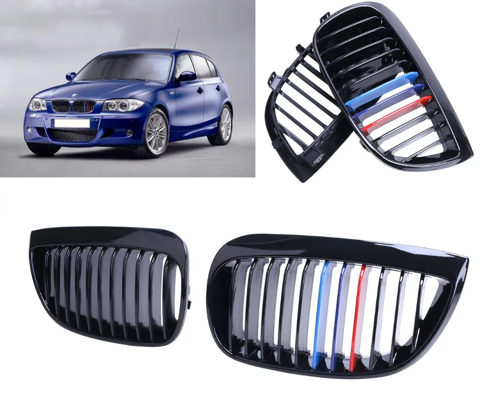 1 Pair Abs Gloss Black Mcolor Front Kidney Bumper Grilles Grill For Bmw E81 E87 116i 118i 120d 120i 3dr 5dr 2004 2007 Bumper Grille Grill For Bmwfront Grille For Bmw Aliexpress
