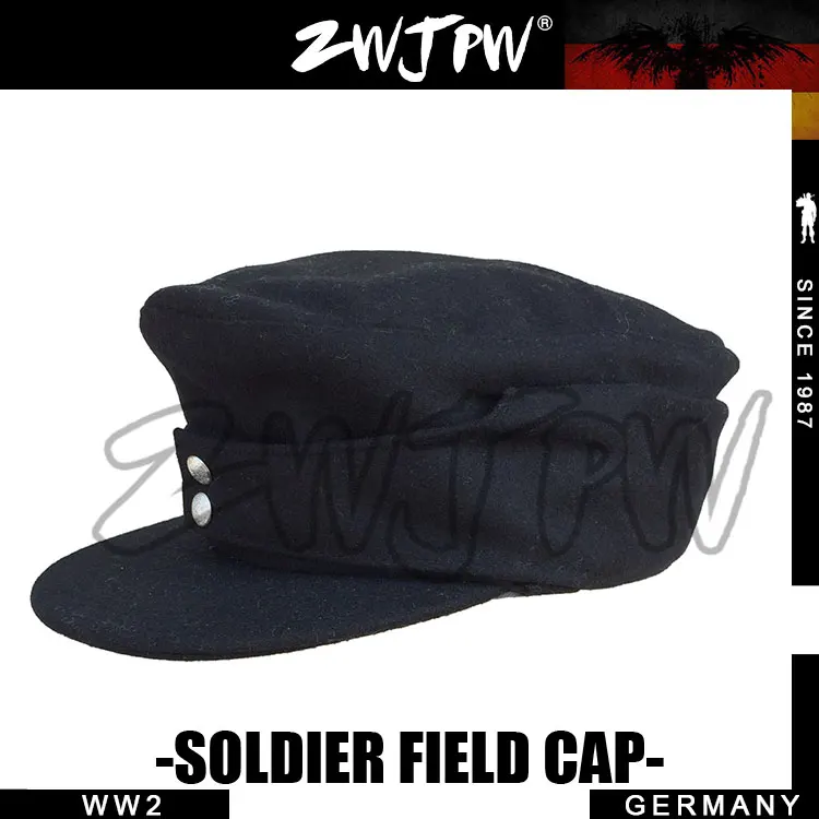 Günstige WW2 ARMEE WH SS ELITE TYPE1943 SCHWARZ WOOLEN TUCH SOLDAT FIELD CAP HUT DE 401105