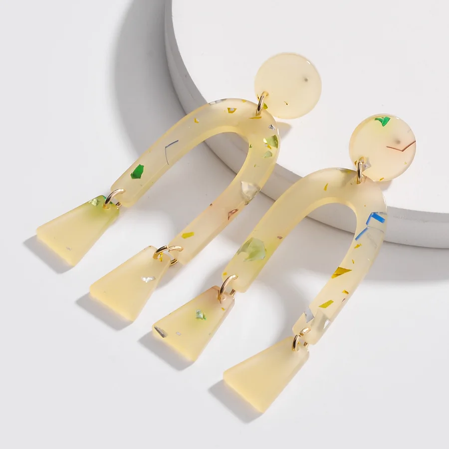 

New Designer Geometry Geometry Drop Dangle Earring for Women Colorful Long Brincos Satement Earrings Holiday Jewelry Party Gifts