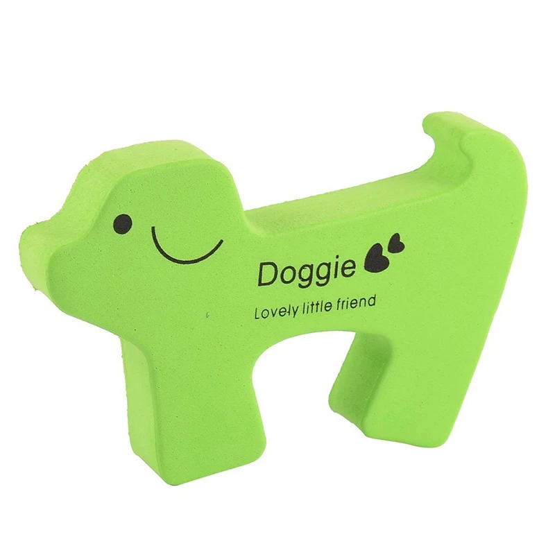 Мультфильм собака форма палец протектор двери безопасный ограничитель открывания двери гвардии зеленый