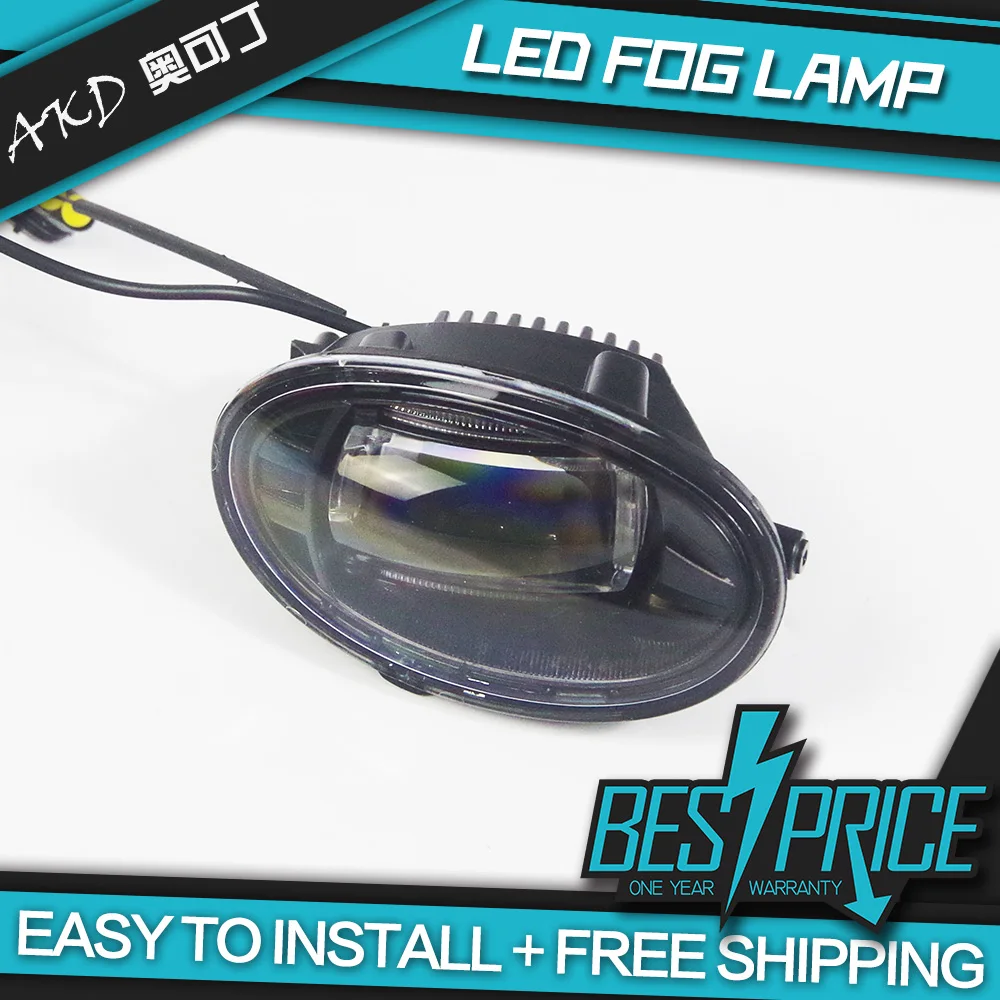 

AKD Car LED Fog Lamp for Honda civic Foglamp Double stripes 2 Funcations DRL light bar Energy saving Cob Low Beam with lens