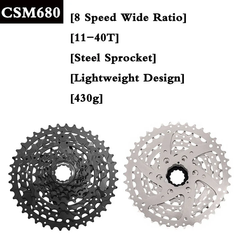 Sunracing CSM680 8-speed 11-40T горный велосипед широкое соотношение MTB кассета свободного хода подходит Shimano стандарт HG модель ступицы