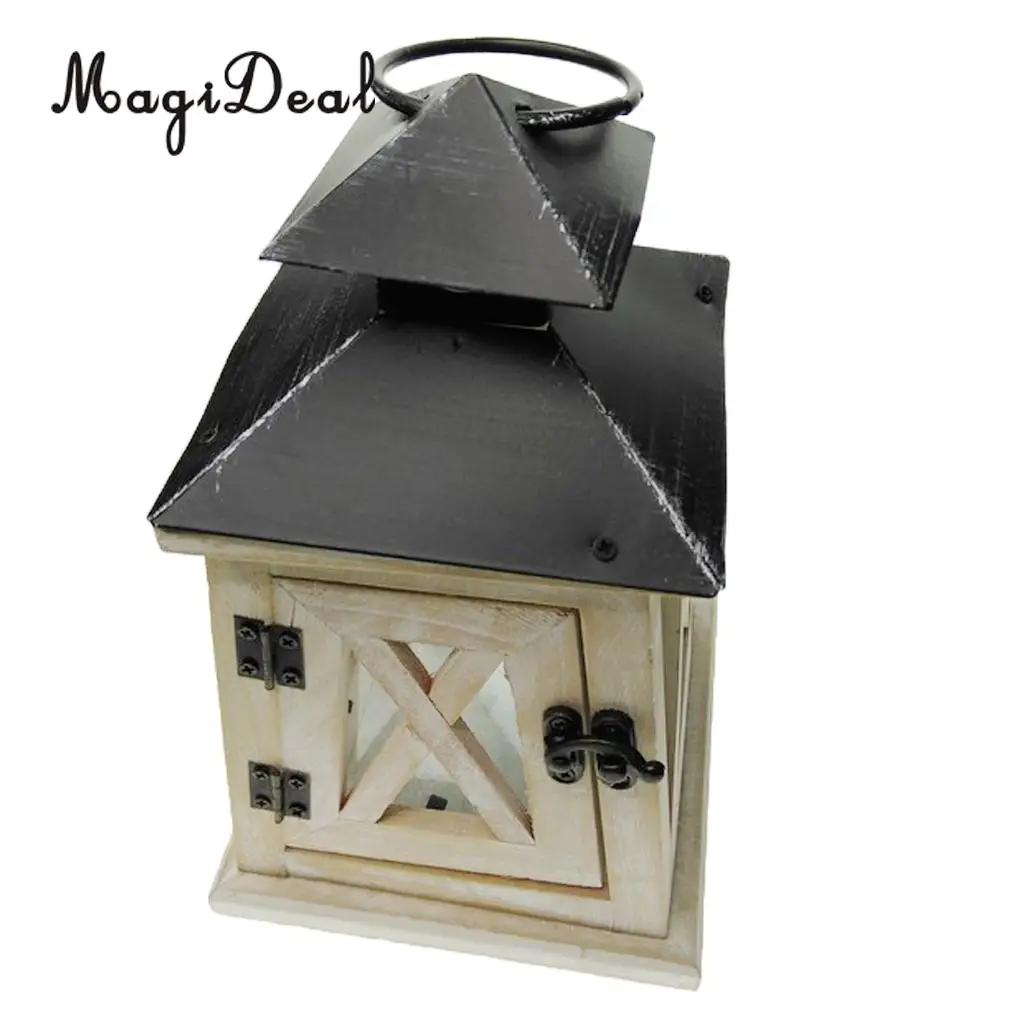Wooden Lighthouse Light Tower Candle Holder Tea Light Lampshade Tabletop Decor Ornament Carved Handcraft	