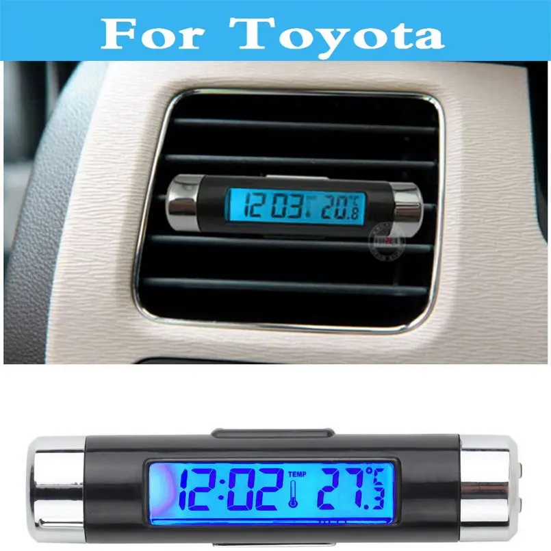 

new LED Car Digital Clock Temperature Gauge Voltage Tester DC For Toyota Prius Prius c Probox Progres Pronard RAV 4 Rush Sai