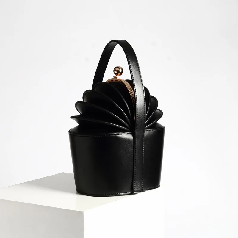 

2019 New Genuine Leather Women Handbag Leather Organ Bucket Fashion Show Luxury Design Handbags Famous Brand High Quality
