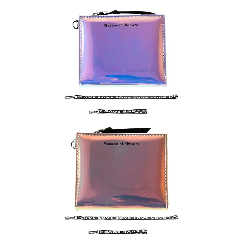 

THINKTHENDO Women Hologram Laser Leather Wallet Button Purse Lady Short Handbag Bag