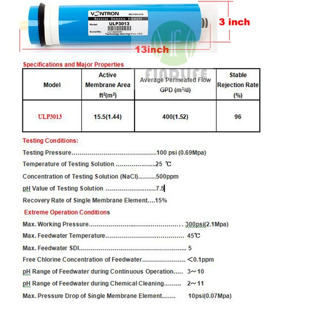 Water Filter Vontron ULP3013-400