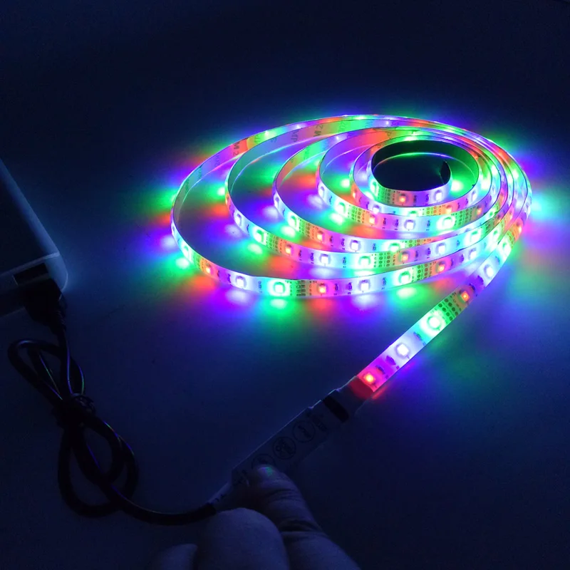Светодиодная лента гибкая светящаяся 2835SMD для подсветки ТВ 5 В пост. тока 1/2/3/4/5 м|rgb