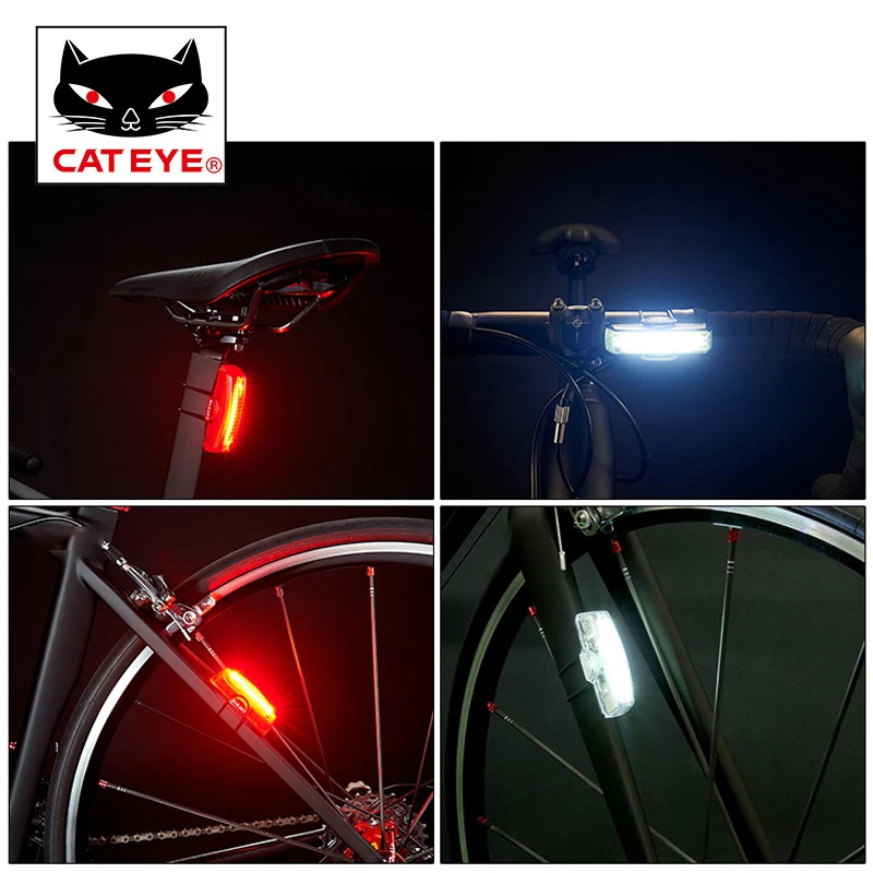 CATEYE задний фонарь для велосипеда с возможностью светильник Usb Перезаряжаемый светодиодный велосипед хвост труба задний светильник MTB Горный Дорожный велосипед Предупреждение лампы велосипедные аксессуары