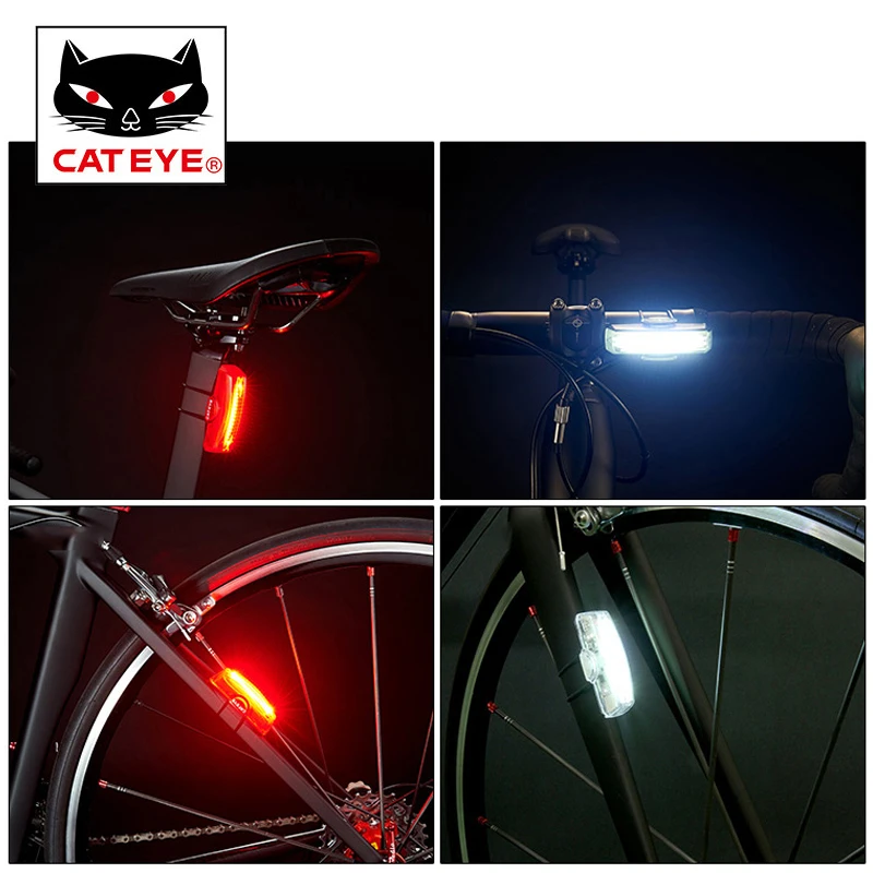 Sale CATEYE Bicycle Taillight Usb-rechargeable LED Bike Tail Tube Rear Light MTB Mountain Road Bike Warning Lamp Cycling Accessories 4