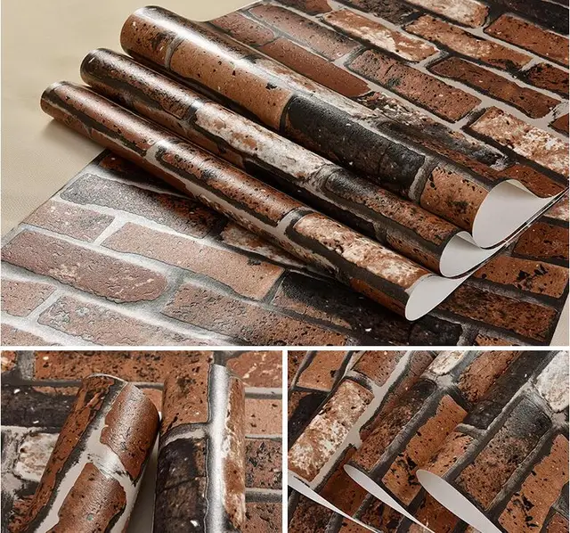 beibehang Padded waterproof brick wallpaper brick pattern hotel snack