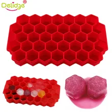Delidge 1 шт., 37 отверстий, сотовая силиконовая форма для льда, Шестигранная форма, йогурт, коробка для льда, морозильная камера, инструменты для мороженого, форма для льда, лоток