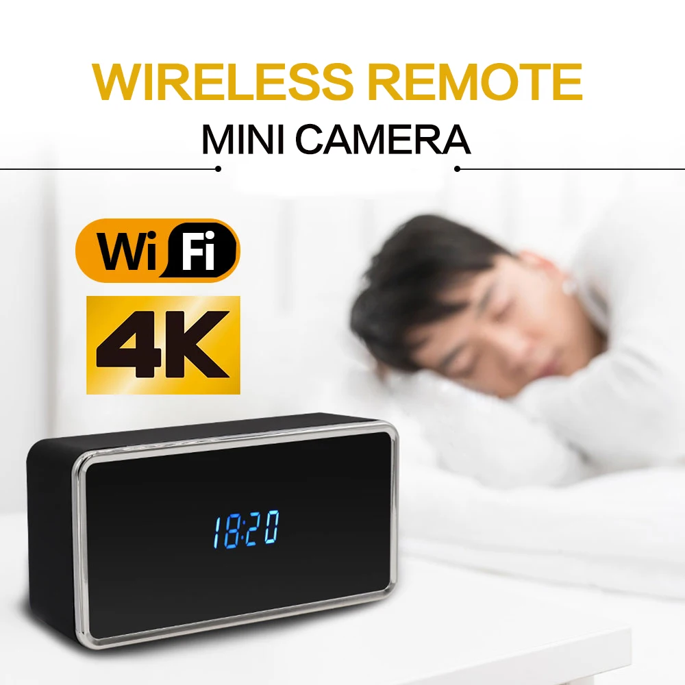 

1080P WIFI Mini Camera Time Alarm Wireless Nanny Clock P2P IP/AP Security Night Vision Motion Sensor Remote Monitor Micro Home