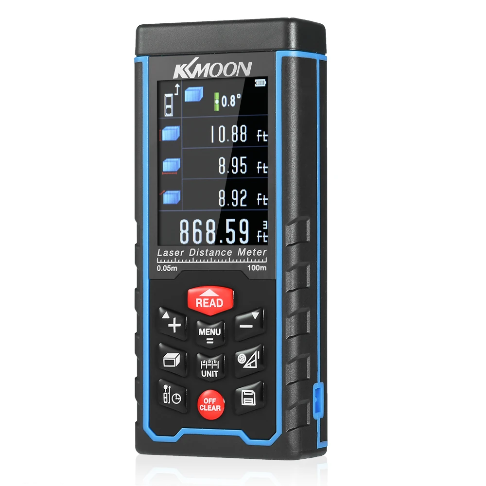 

100m Portable Handheld Digital Laser Distance Meter Color Display Range Finder Diastimeter Area Volume Measurement Rangefinder