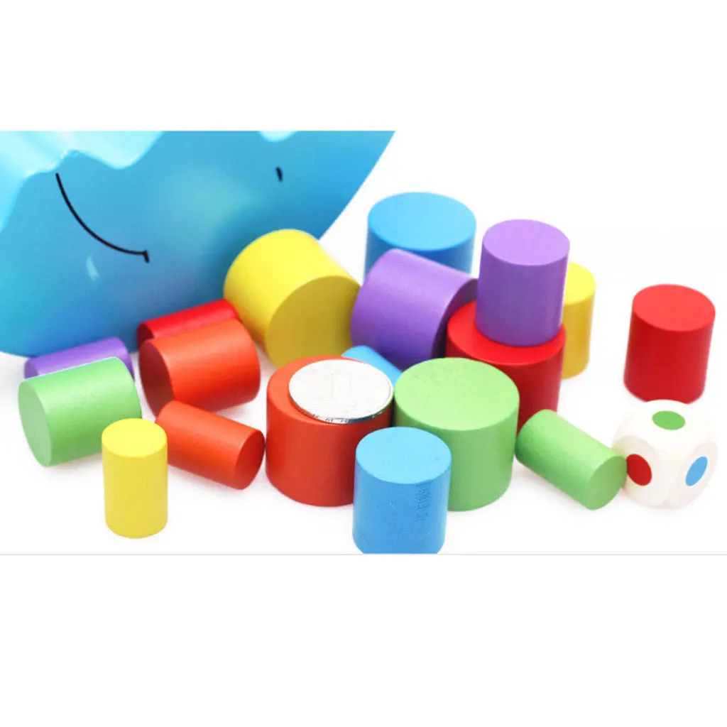 Wooden Montessori Toys for Kids - 2 Sets Wooden Moon & Tower Stacking Balance Blocks Toy