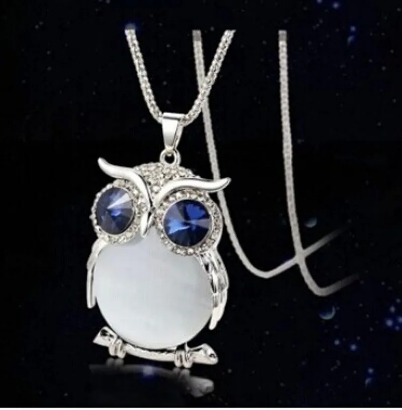 Trendy Owl Necklace Fashion Rhinestone Crystal Jewelry Statement Women