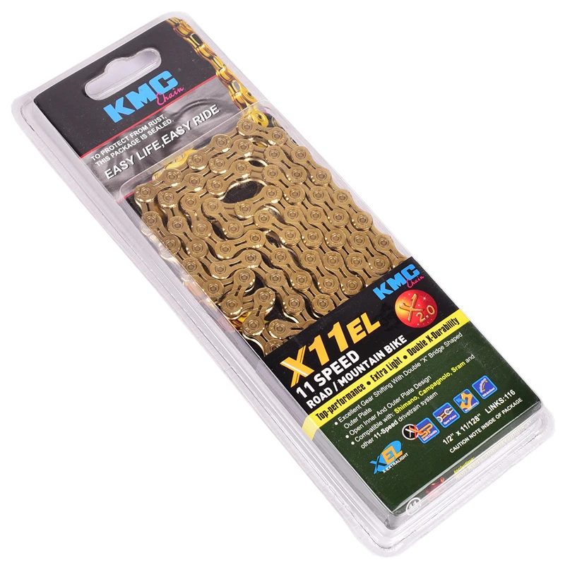

KMC X11 EL bicycle chain 11 speed bike chain full hollow paltes mountian road bike chain 11s variable ultralight 256g 116 links