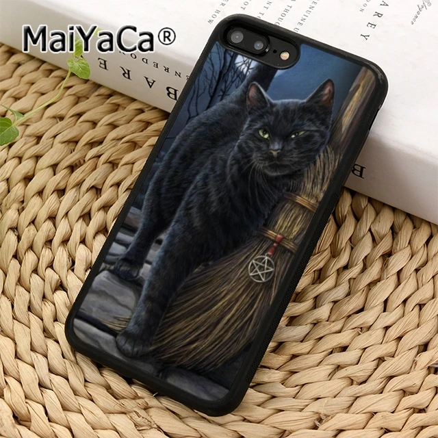 MaiYaCa Черный кот Салем ведьмы метла чехол для телефона iPhone 11 12 13 Pro 5 6s 7 8 XR XS max Samsung