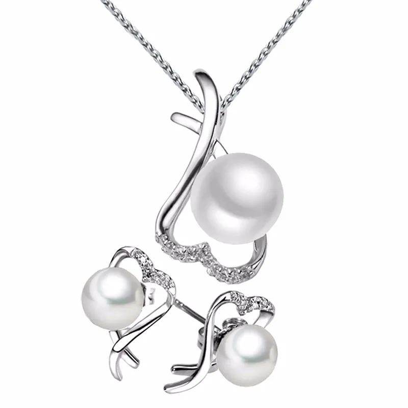 Sinya pearl pendant necklace for women via 18inch 925 sterling silver box chain fashion design choker earring 2016 hot sale fine jewelry tz4177set (1)