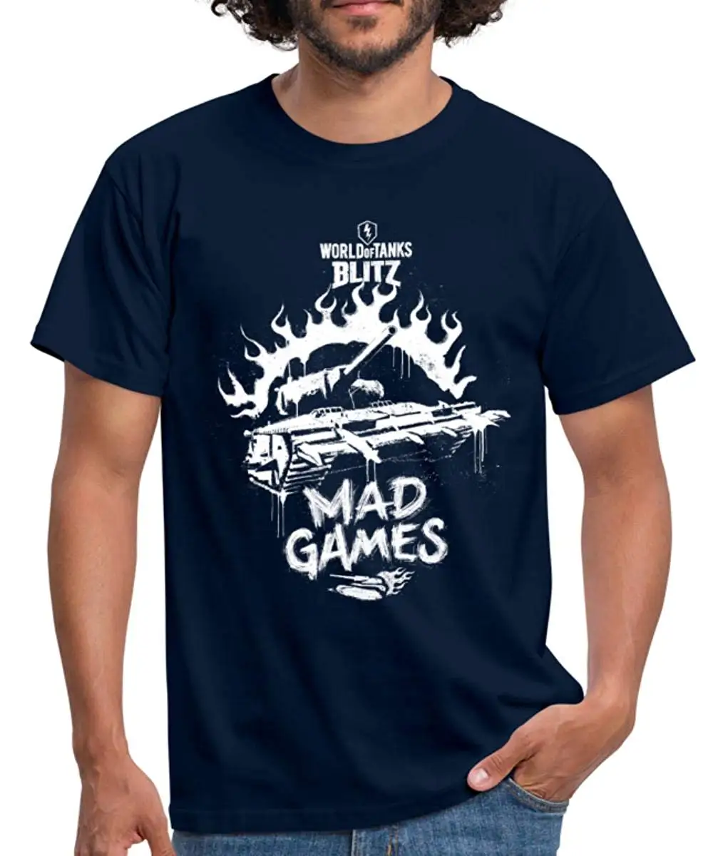 Новая коллекция 2019 года футболка World of Tanks Blitz Mad Games Homme Забавные футболки Harajuku