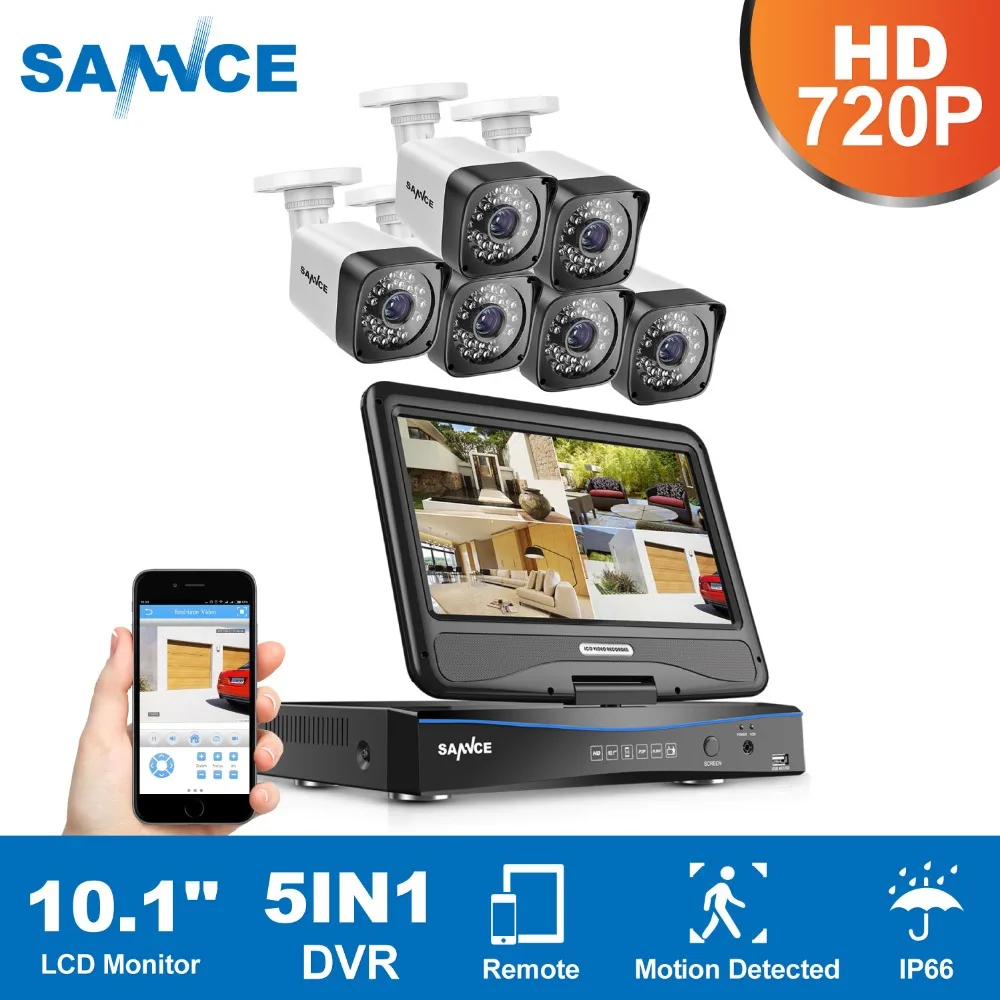 

SANNCE 10.1" LCD 8CH HD 720P DVR 6PCS 1500TVL In/Outdoor Weatherproof Cameras Home Security Camera Video CCTV Surveillance Kit