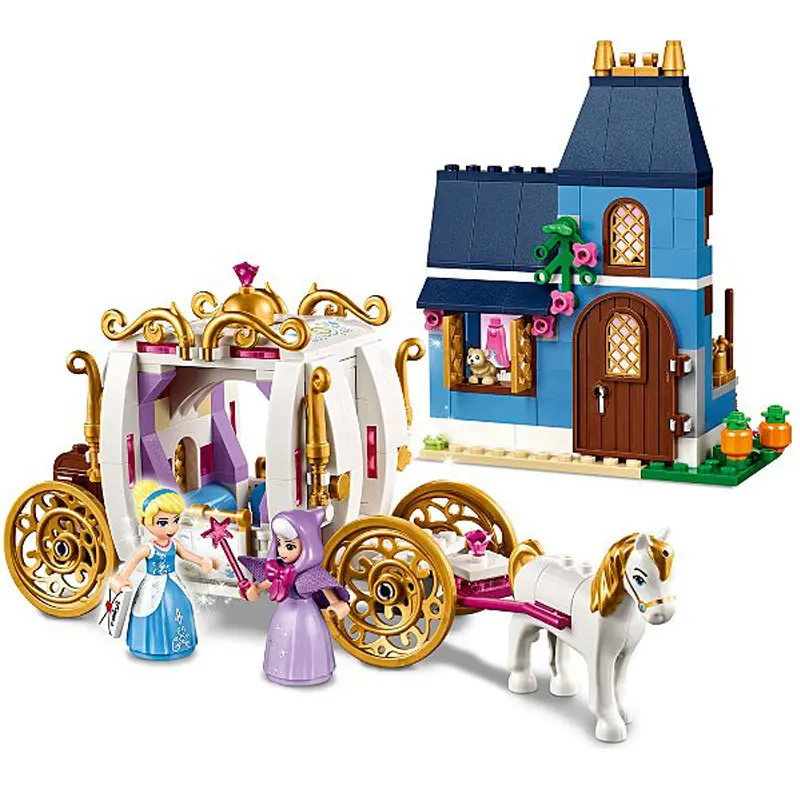 

Princess Cinderella Carriage Bricks The Enchanted Evening Set Building Blocks Toys Figures Compatible with Legoinglys 41146 Toys