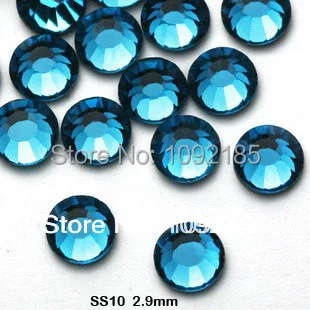 

2014 hotfix rhinestones free shipping ! aaa+ ss10 1440pcs/pack 2.8-2.9mm blue color rhinestone flat back flatback rhinestones