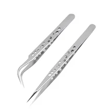 Электроника промышленный пинцет антистатические ESD изогнутые прямые советы точность нержавеющая сталь щипцы телефон ремонт ручные инструменты