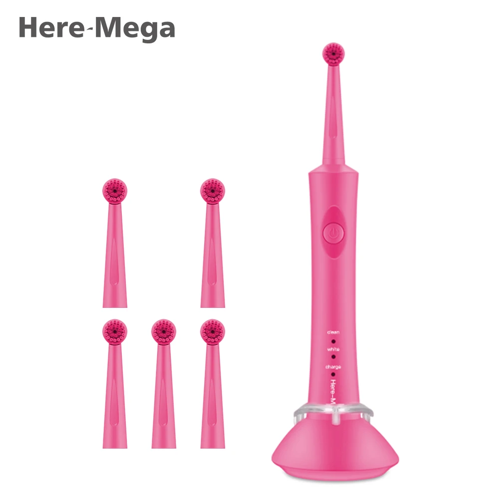 

HERE-MEGA Rotating Type Electric Toothbrush Strong Cleaning Intelligent Timing Waterproof Wireless Tnductive Charging for Adult