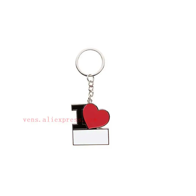 Брелки для ключей с сублимационной печатью I love red heart стильные брелки для ключей с горячей печатью пустые расходные материалы на заказ 10 шт./лот стиль
